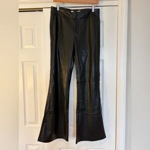 Flare faux leather pants NWT